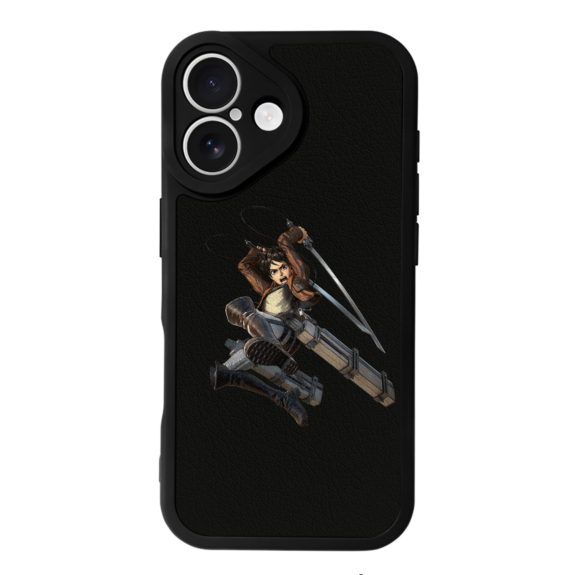 （画像用） 進撃の巨人 エレン･イェーガー Attack on Titan Eren Jäger 【iPhone 16シリーズ対応】シリコンスマホケース（レザー調） 材質：シリコン